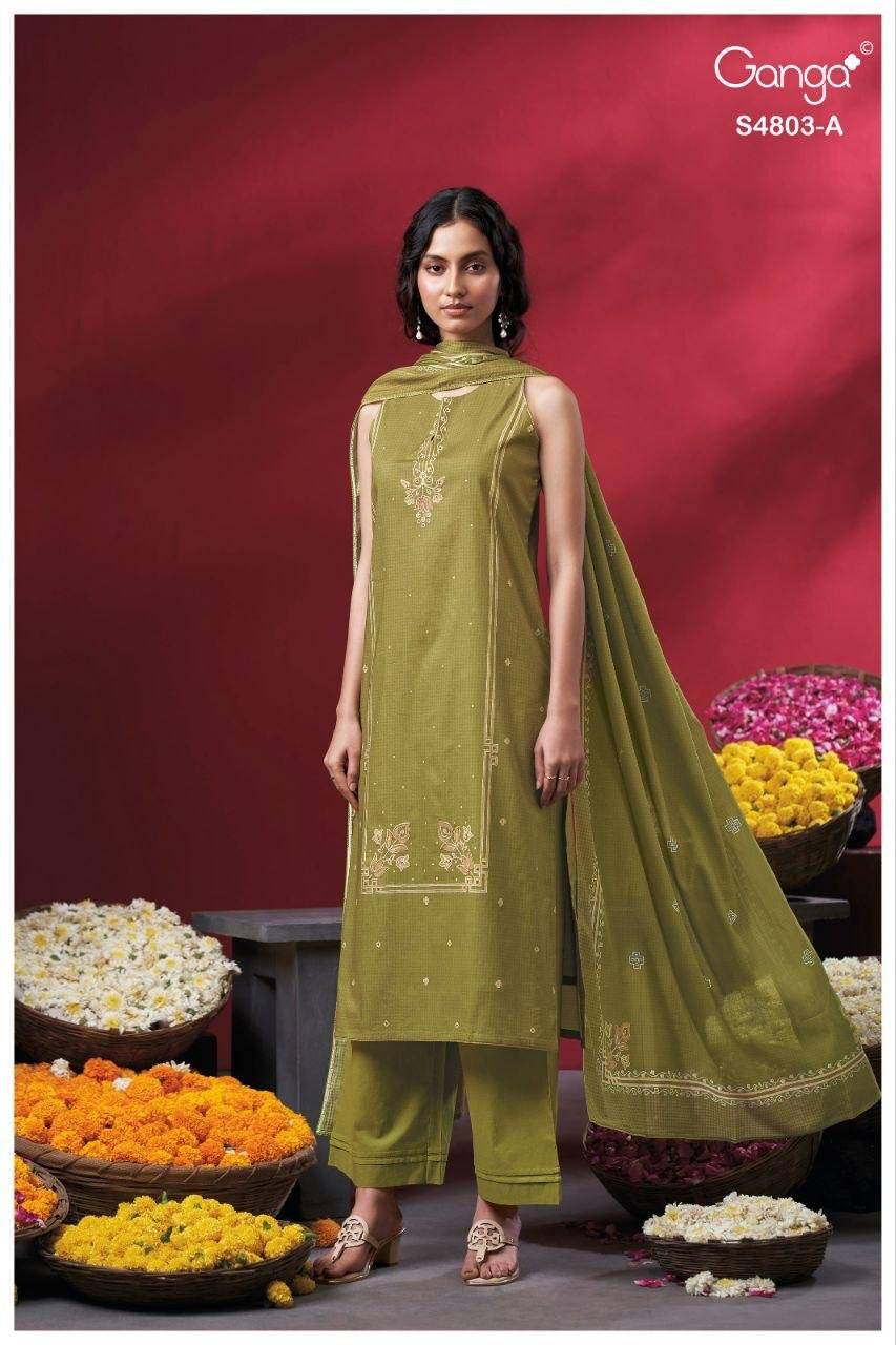 NIREYA 4803 By Ganga Fashion Stylish Beautiful Colourful Cotton Dresses At Wholesale Price